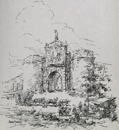 "Puerta de la Bisagra, en Toledo"