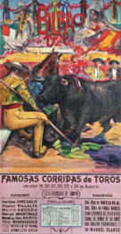 "Poster of bulls, Bilbao"